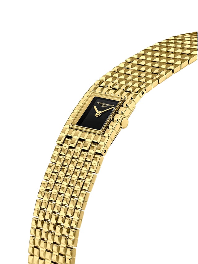 Frederique Constant Classics Manchette, Ref. FC-200ONB1MC5B, Seitenansicht goldener Uhr