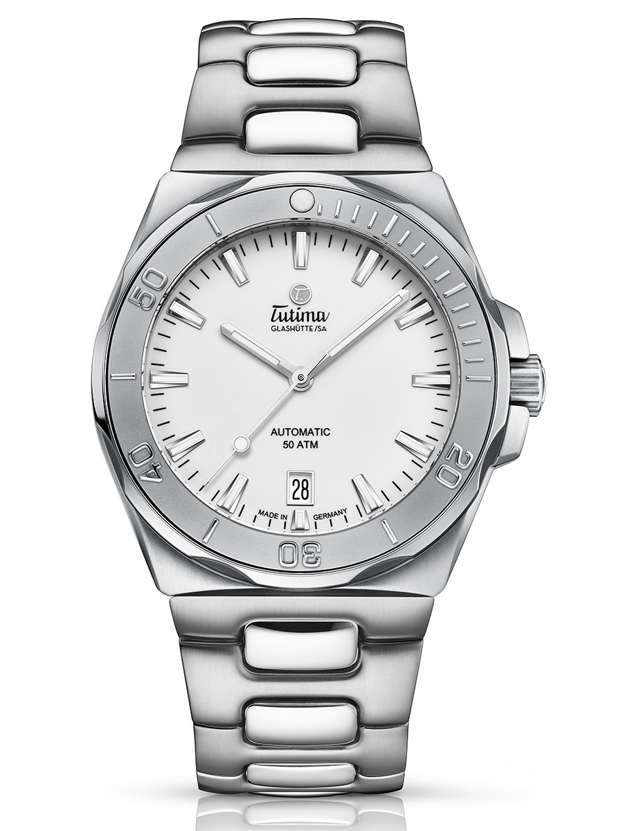 Tutima Glashütte: Seven Seas S, Ref. 6156-10, Frontansicht Uhr