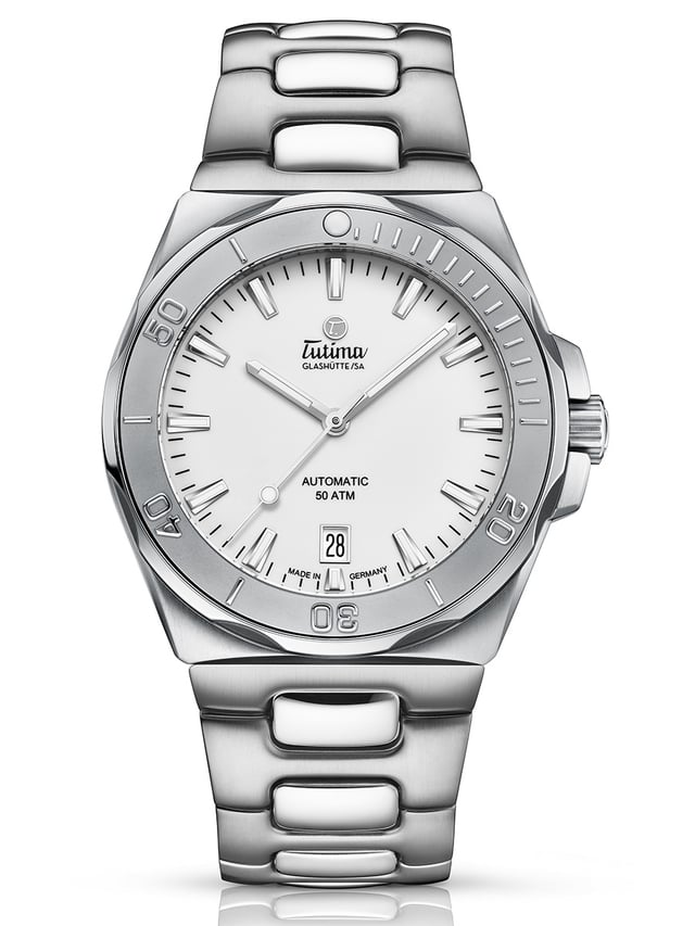 Tutima Glashütte: Seven Seas S, Ref. 6156-10, Frontansicht Uhr