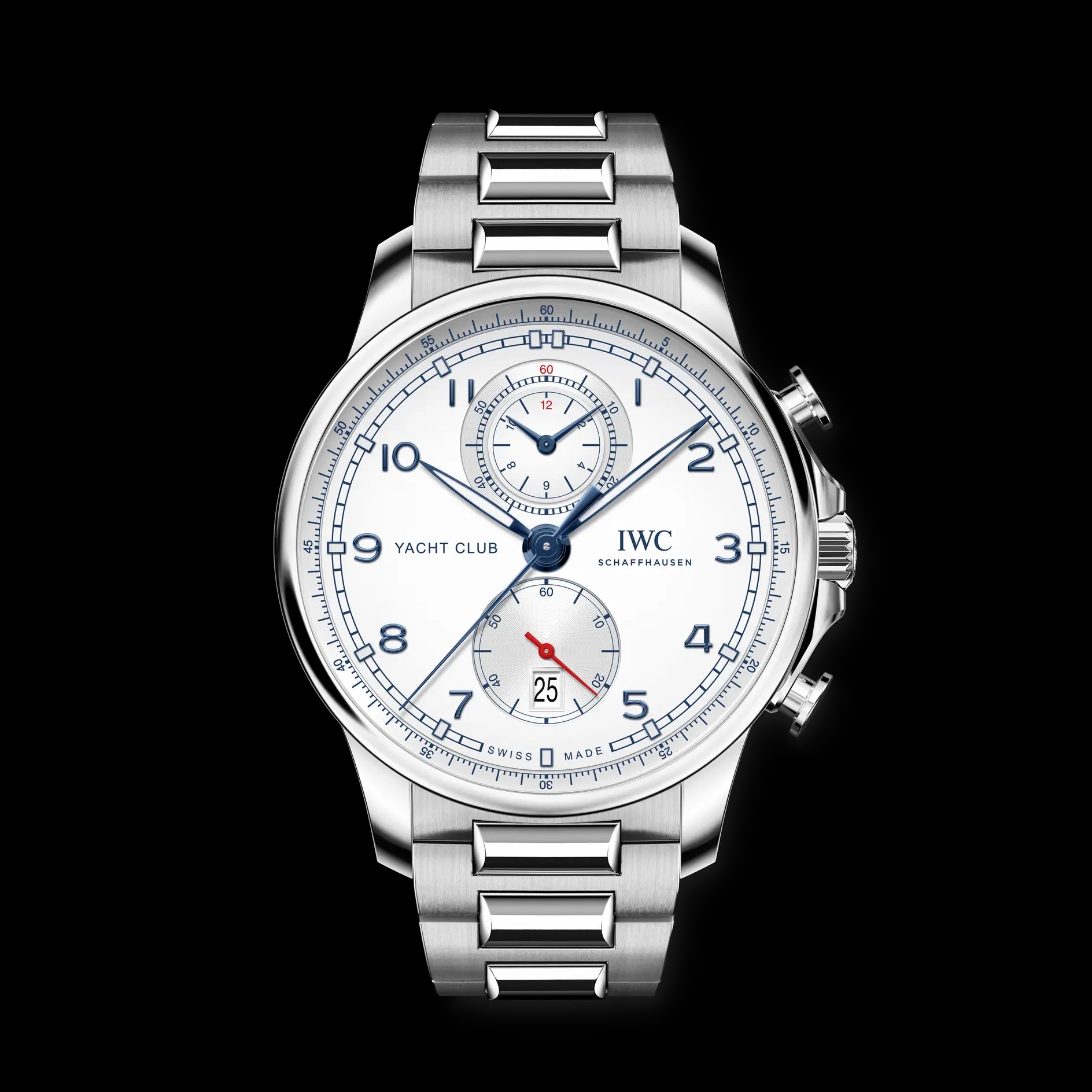 IWC Portugieser Yacht Club Chronograph mit weißem Zifferblatt