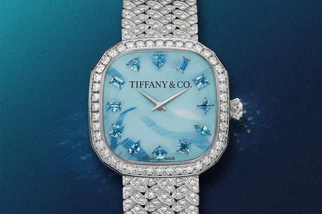 Tiffany & Co. Uhr mit Aquamarinen und Diamanten