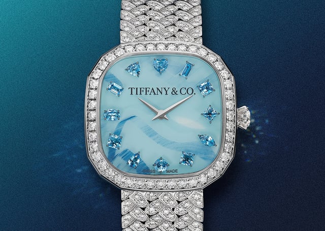 Tiffany & Co. Uhr mit Aquamarinen und Diamanten