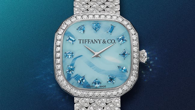 Tiffany & Co. Uhr mit Aquamarinen und Diamanten