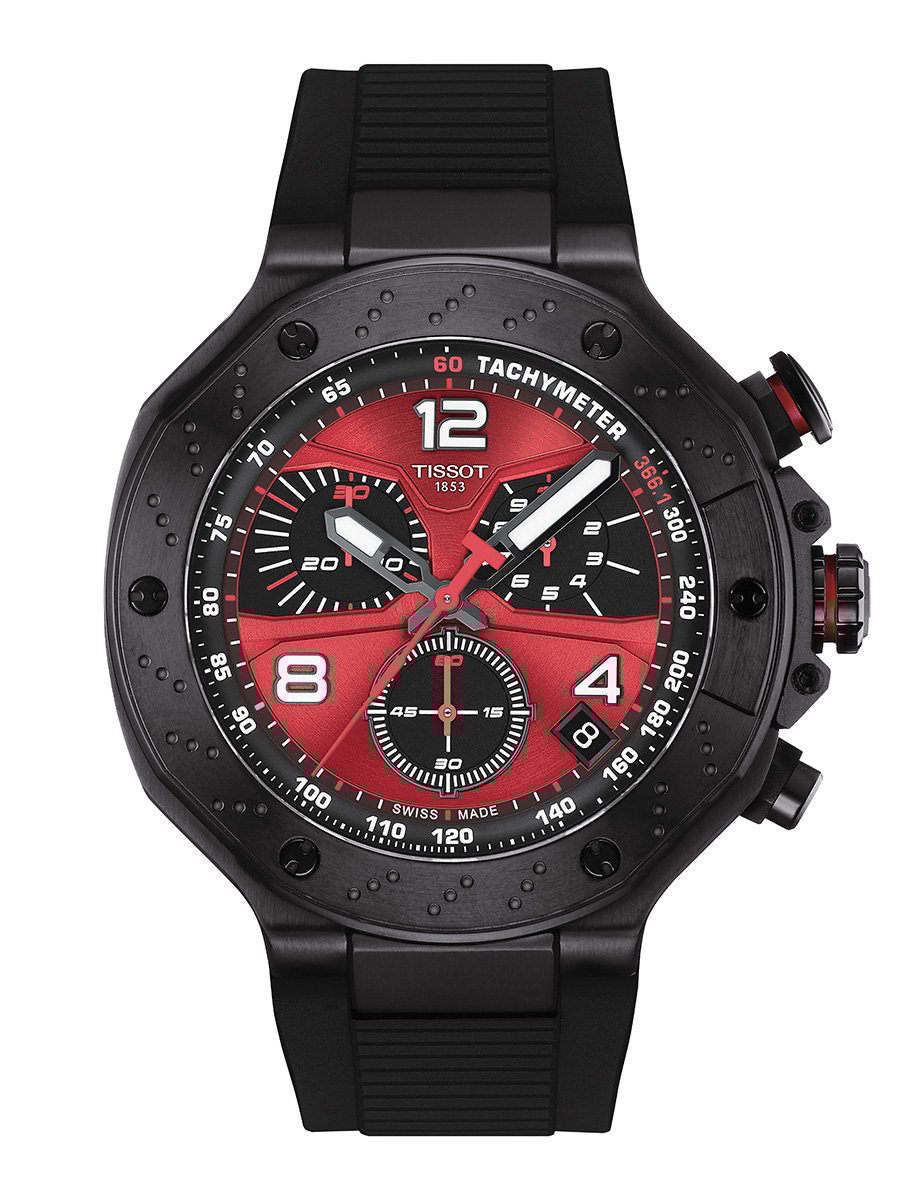 Tissot: T-Race-MotoGP Quartz-Chronograph Limited Edition, ref. T141.417.37.422.00, Frontansicht Uhr