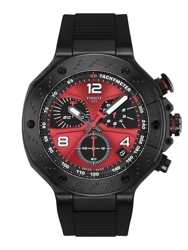 Tissot: T-Race-MotoGP Quartz-Chronograph Limited Edition, ref. T141.417.37.422.00, Frontansicht Uhr