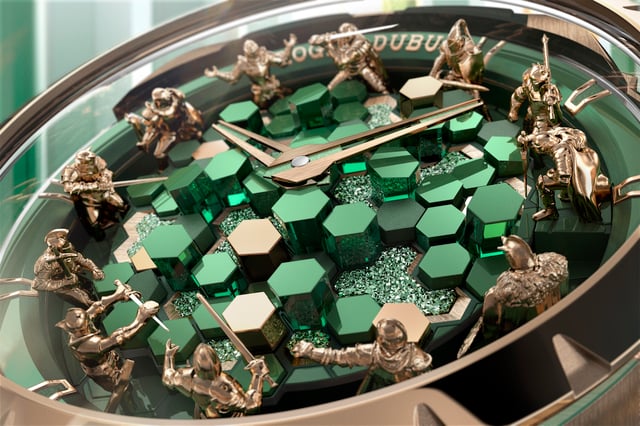 nahaufnahme, detail, zifferblatt der Roger Dubuis Knights of the Round Table „The Metamorph Merlin“