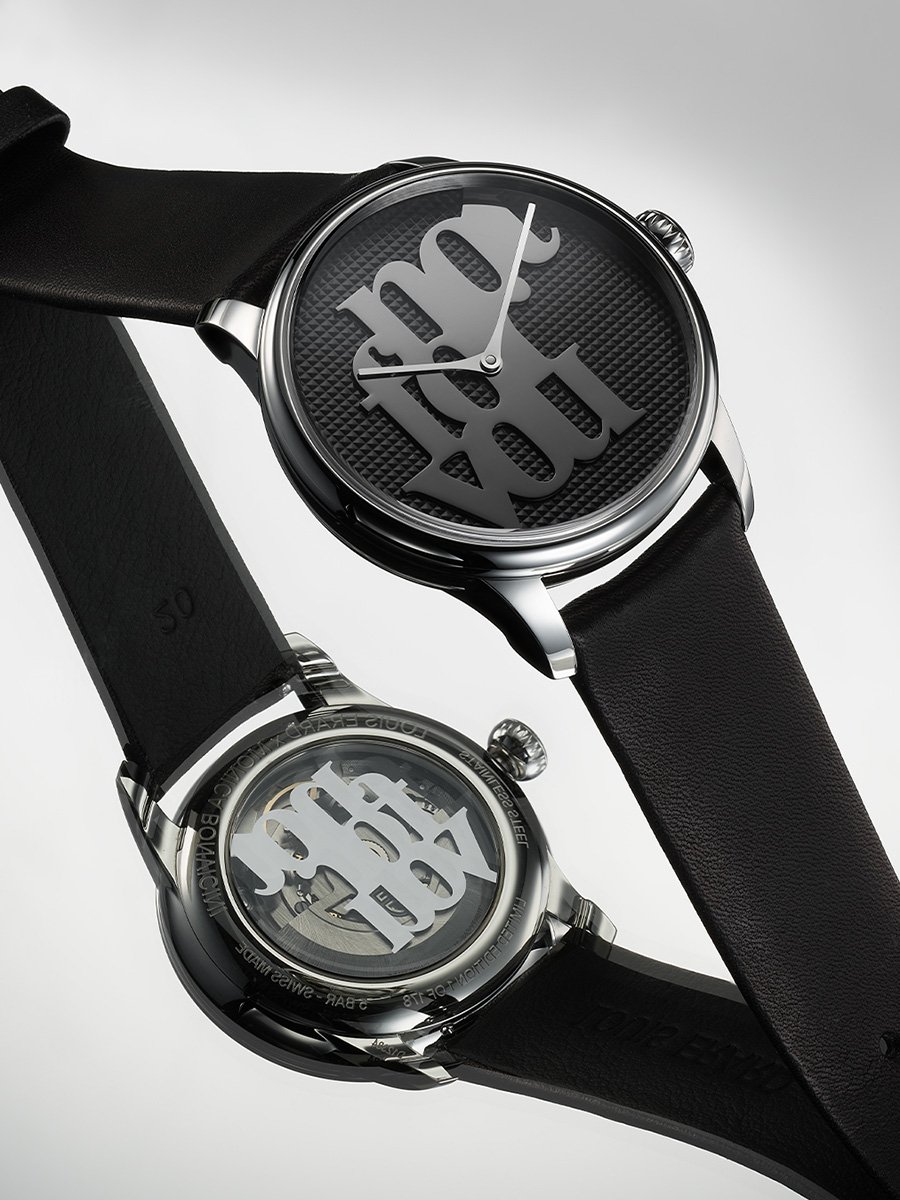 Louis Erard x Monica Bonvicini “Not For You”, Ref. 34242AA02.BVAS28 , Zifferblatt und Boden der Uhr
