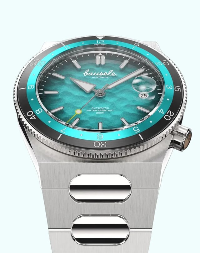 Bausele – Elemental Oceanic Blue, Taucheruhr mit Automatikwerk und blauem Zifferblatt