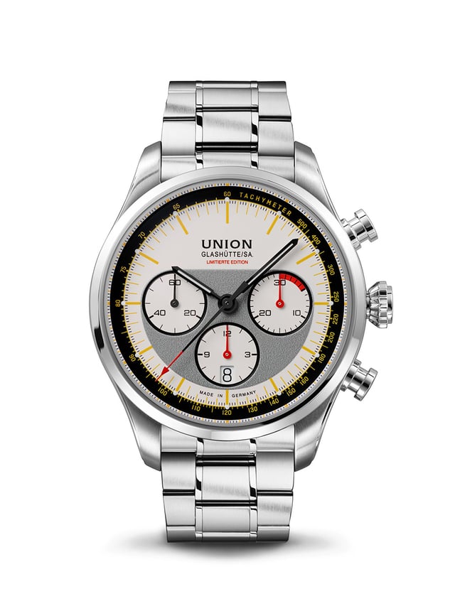 Union Glashütte Belisar Chronograph Limitierte Edition Silvretta Classic 2026, Uhr am Stahlband