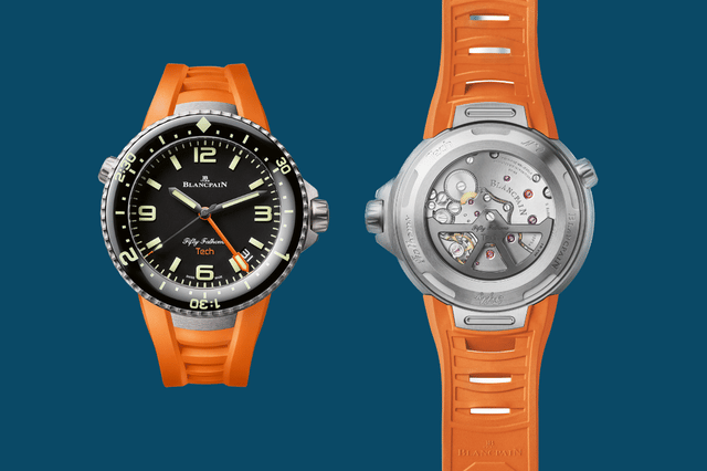 Front und rückseite der Blancpain Fifty Fathoms Tech Ref. 5019A inklusive Armband