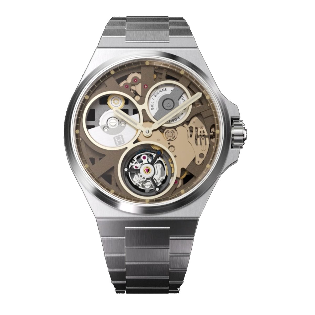 Frontansicht der Horage Autark Tourbillon Bubbles