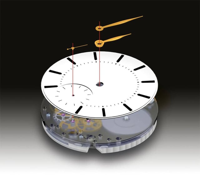 Ein mechanisches Uhrwerk besteht aus mehreren Baugruppen