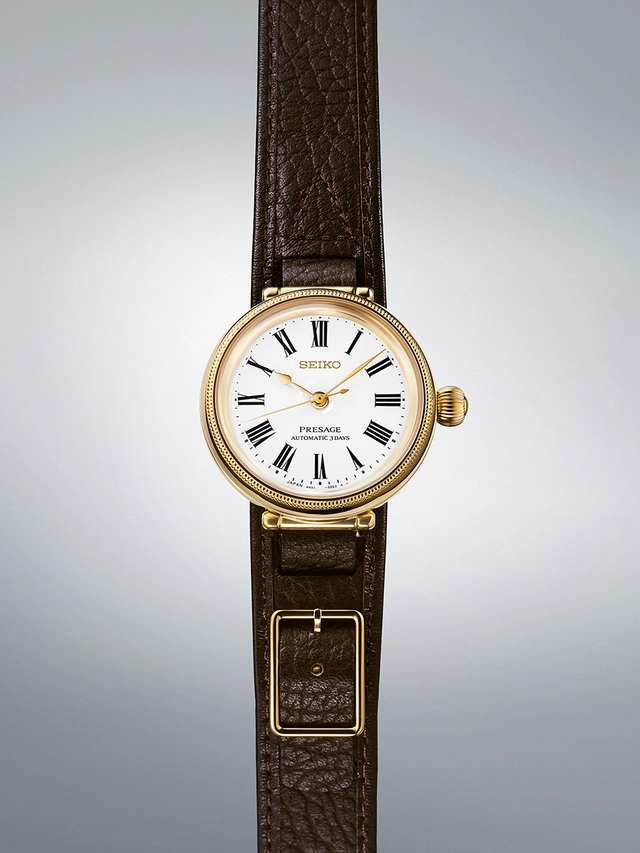 Seiko Classic Series Craftsmanship Emaille Seiko 145th Anniversary Limited Edition SPB538, Frontansicht Uhr