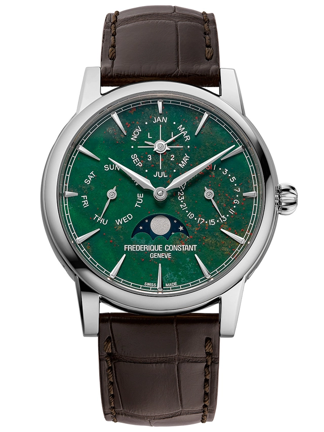 Frederique Constant Elements Classic Perpetual Calendar Manufacture Zifferblatt in Grün