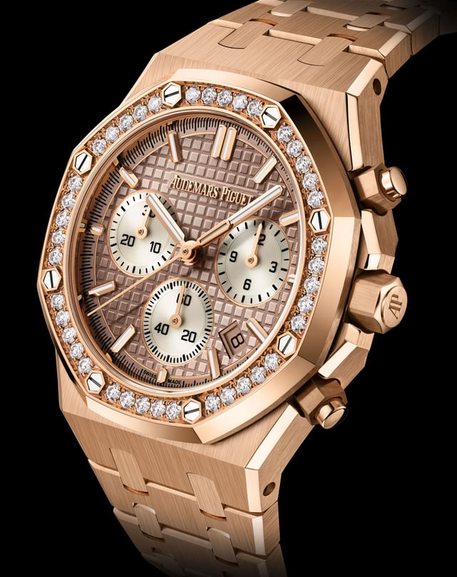 Audemars Piguet: Royal Oak Chronograph Automatik 38 mm Roségold mit Diamanten