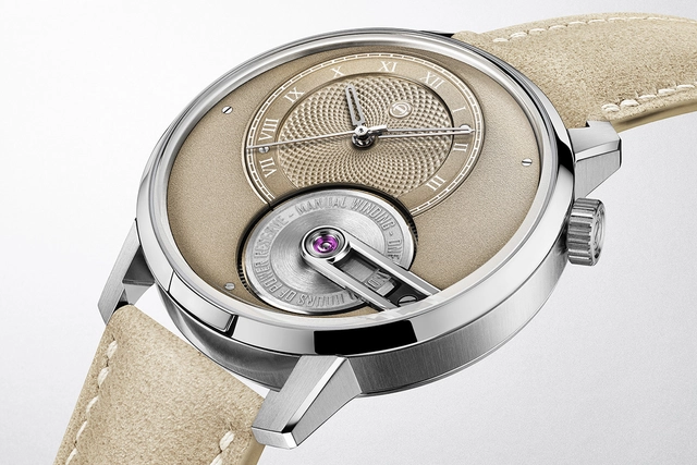 Armin Strom Tribute 1 Sandstein, Detail Zifferblatt, Nahaufnahme