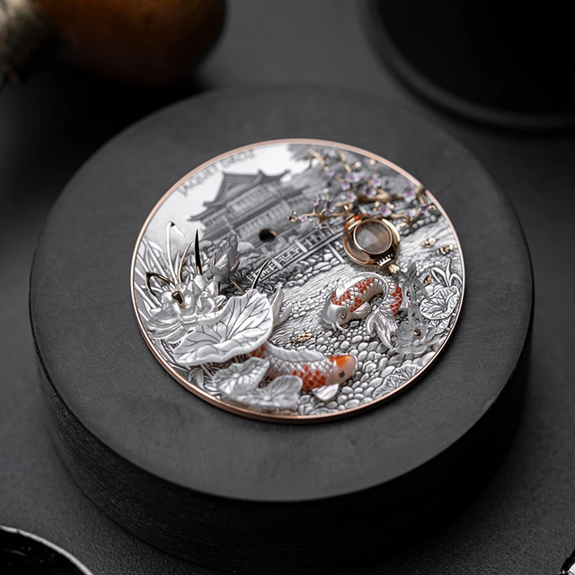 Jaquet Droz Petite Heure Minute Japanese Garden, Zifferblatt