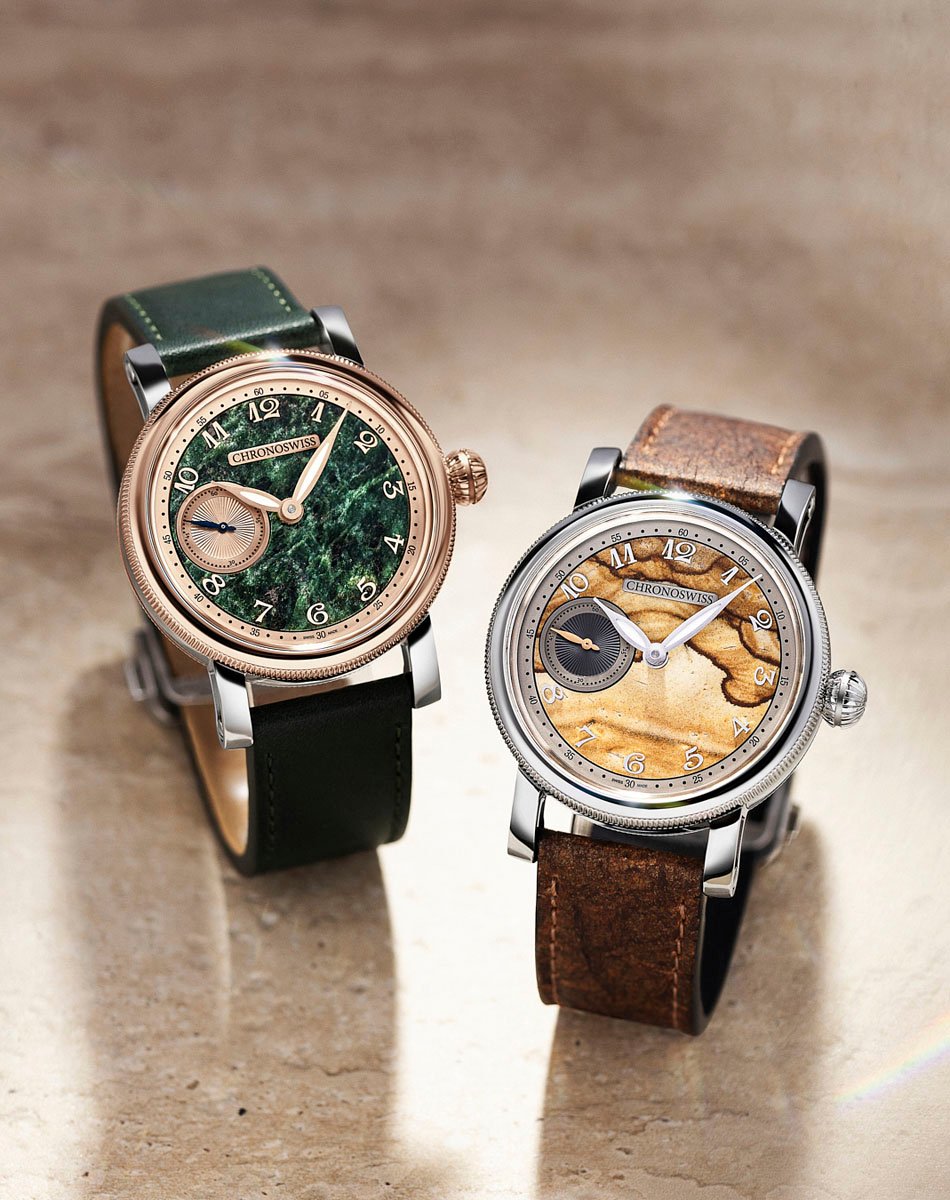 Chronoswiss: Small Second Stone – Jasper und Serpentine
