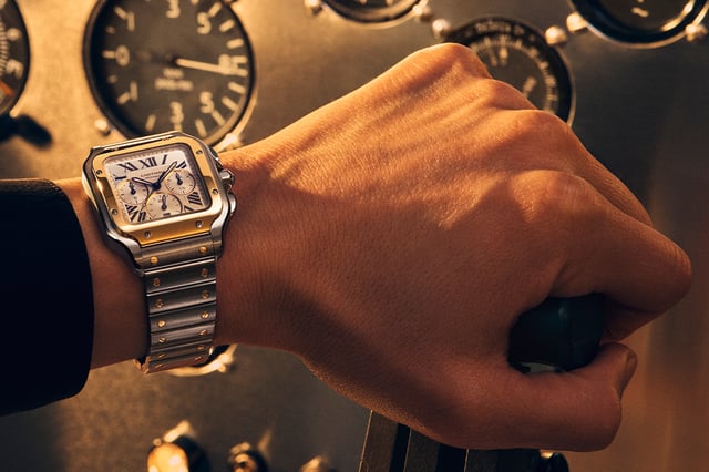 Cartier Santos Chronograph mit integriertem Band