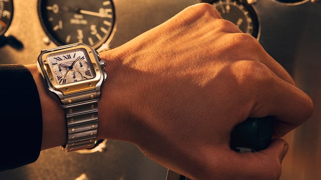 Cartier Santos Chronograph mit integriertem Band