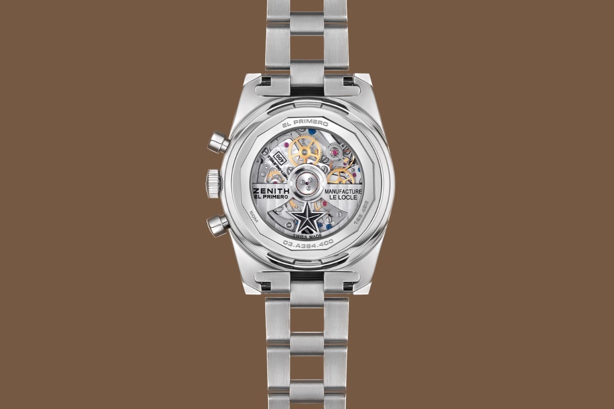 Rückseite, Kaliber, Werk der Zenith Chronomaster Revival A384 Tropical