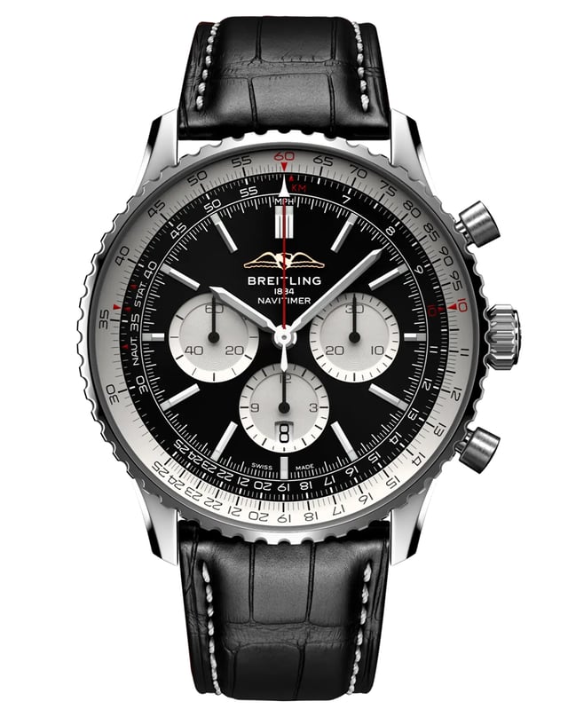 Breitling – Navitimer, mechanischer Chronograph mit Lederband