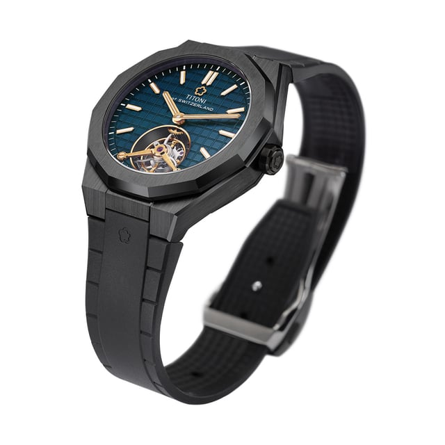 Titoni: Luxe Tourbillon mit blauem Zifferblatt