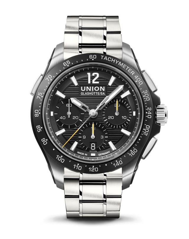Union Glashütte: Belisar Chronograph Sport mit Edelstahl-Gliederband
