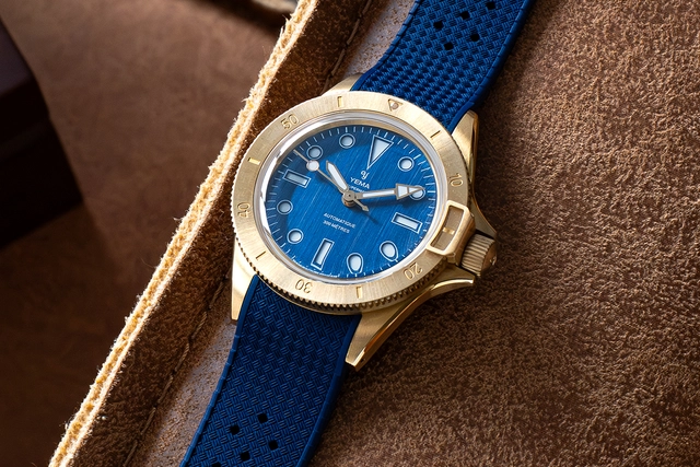 Yema – Superman Bronze CMM.10 Limited Edition, Retro-Taucheruhr aus Bronze mit Automatikwerk und blauem Ziferblatt