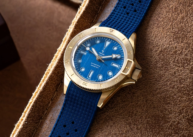Yema – Superman Bronze CMM.10 Limited Edition, Retro-Taucheruhr aus Bronze mit Automatikwerk und blauem Ziferblatt