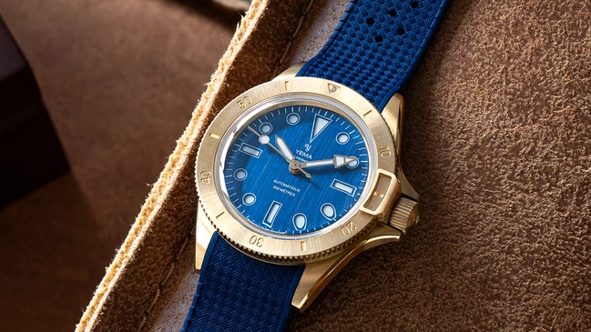 Yema – Superman Bronze CMM.10 Limited Edition, Retro-Taucheruhr aus Bronze mit Automatikwerk und blauem Ziferblatt