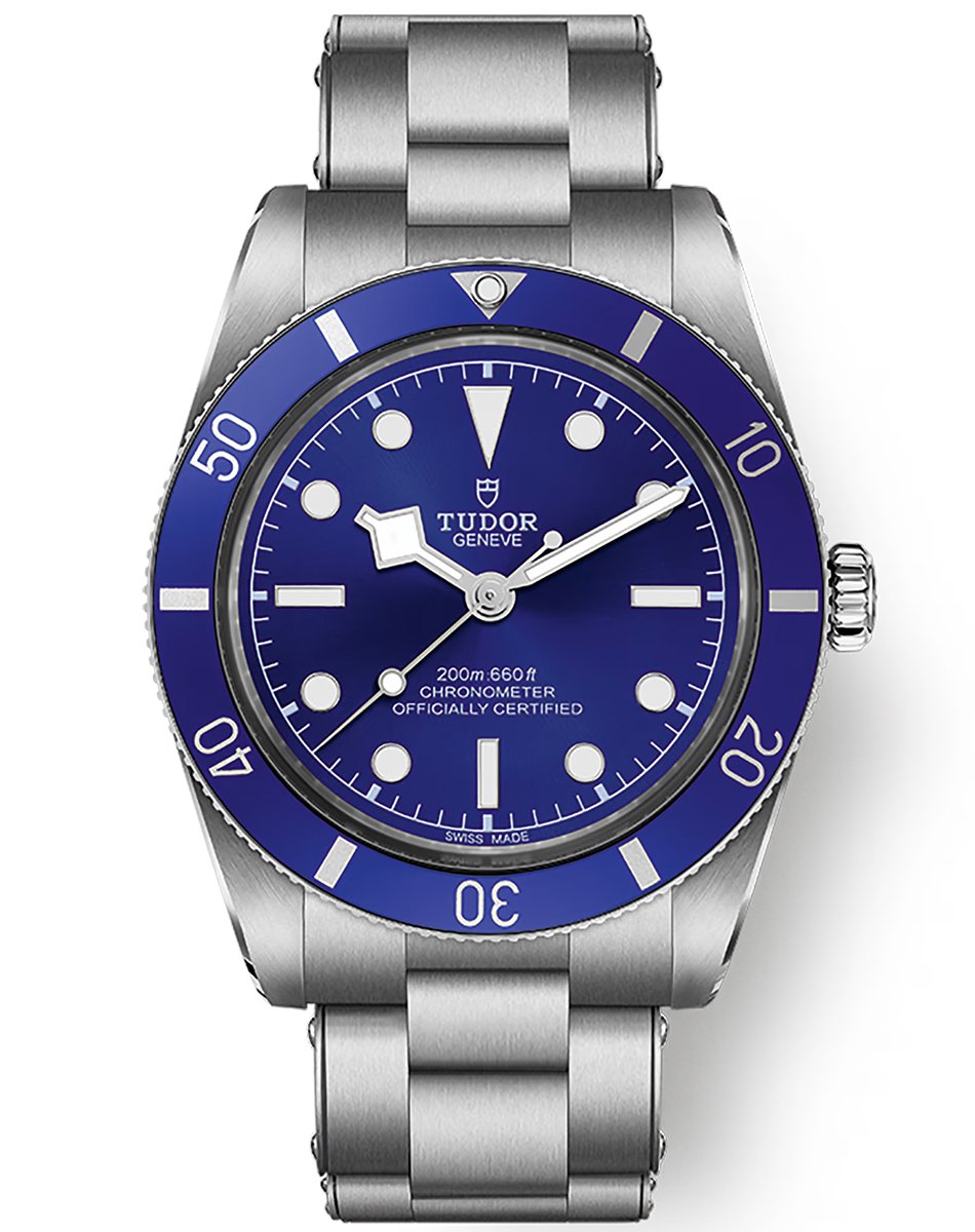 Tudor Black Bay 54, Taucheruhr mit blauem Zifferblatt, Automatikkaliber und Metallband