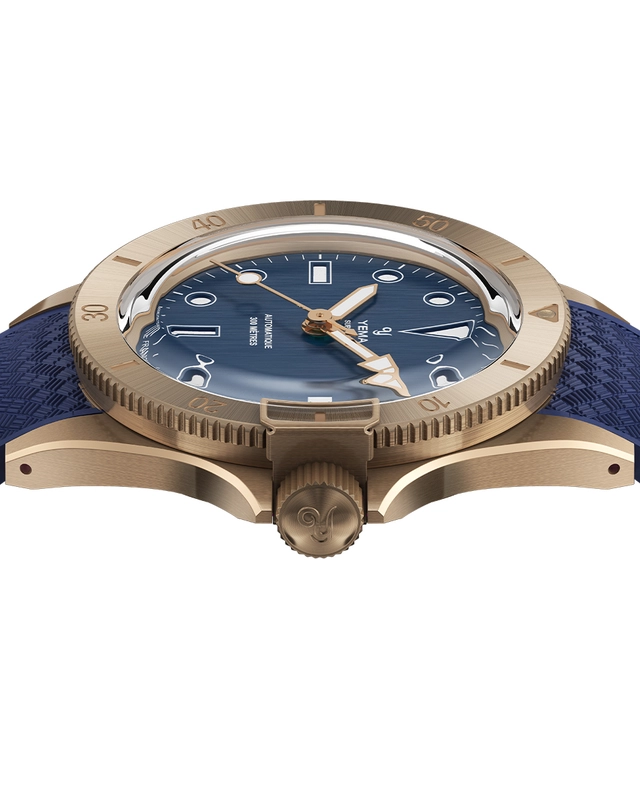 Yema – Superman Bronze CMM.10 Limited Edition, Retro-Taucheruhr aus Bronze mit Automatikwerk und blauem Zifferblatt