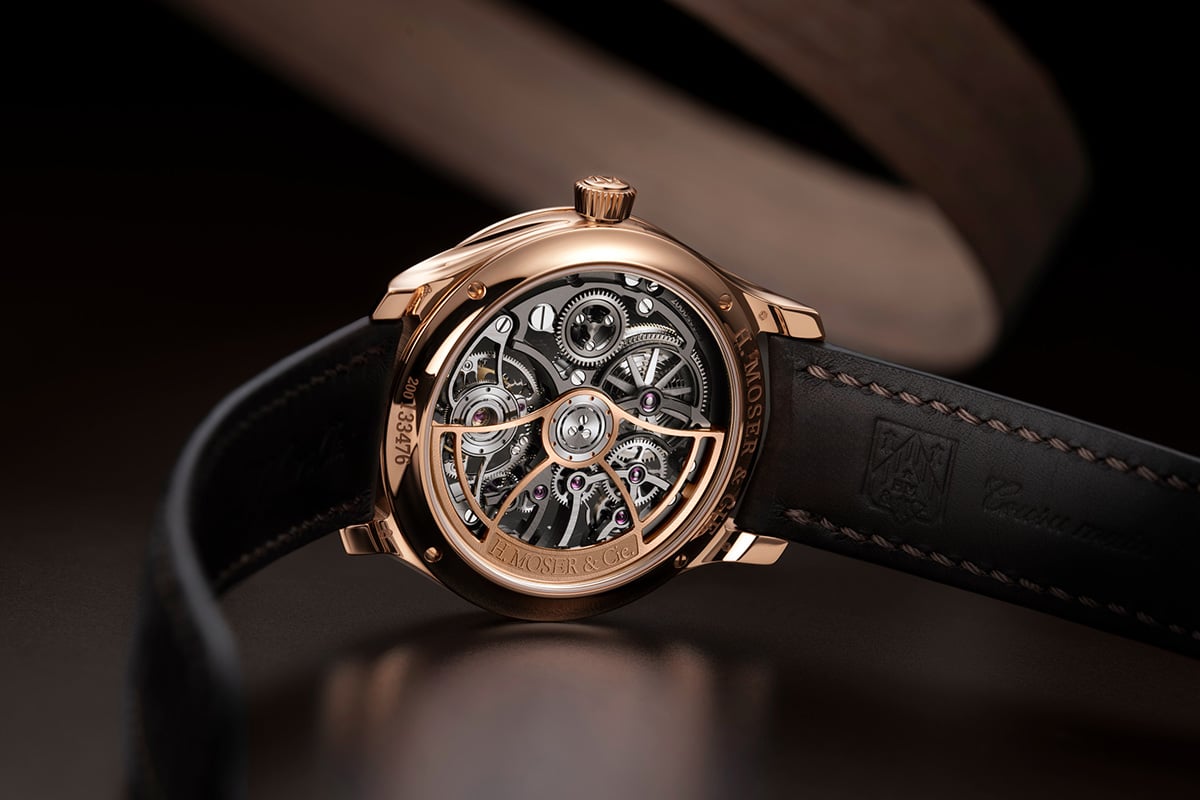 H. Moser & Cie.: Endeavour Tourbillon Skeleton, ref. 1814-0400, Gehäuseboden