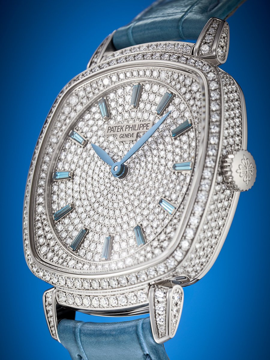 Patek Philippe Gondolo Ladies First Joaillerie, ref. 7043_250G-001: Zifferblatt und Gehäuse