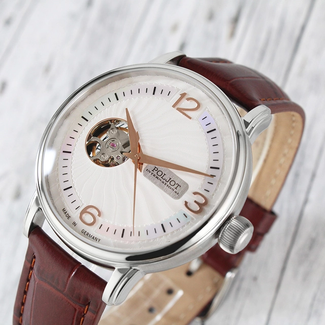 Poljot: Jaros Open, Edelstahluhr und weißes Zifferblatt