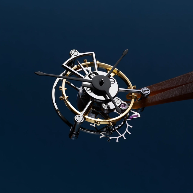 Auf dem Tourbillonkäfig der Daniel Roth Tourbillon Platinum ist der dreiarmige Sekundenzeiger befestigt.