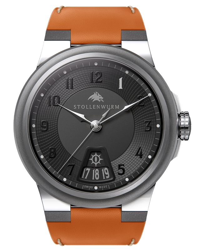 Stollenwurm – Series 1 Astronomical Day-Date, Luxusuhr aus Platin mit Mikrorotor