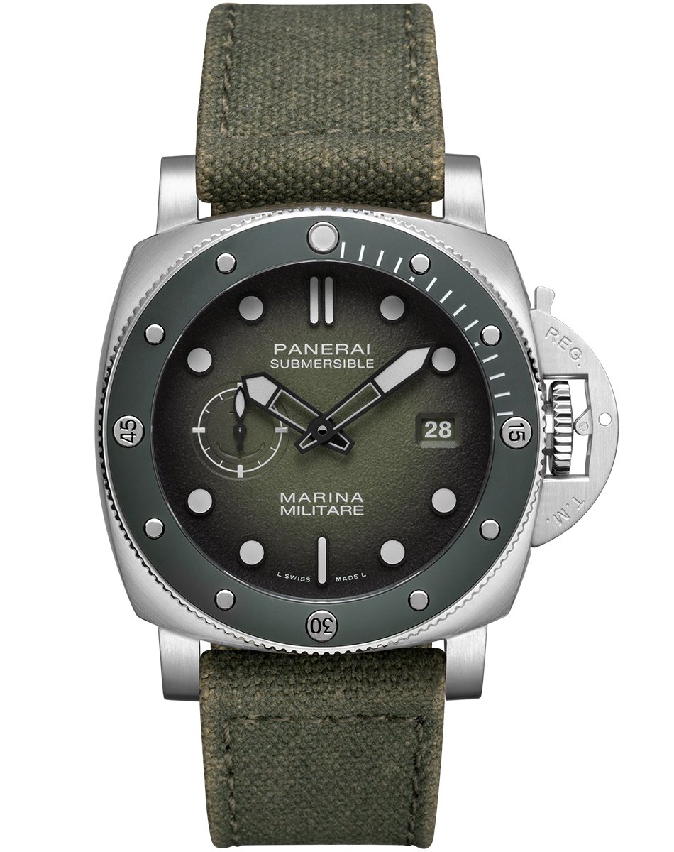Panerai – Submersible Marina Militare, Taucheruhr mit mechanischem Werk und dunklem Zifferblatt