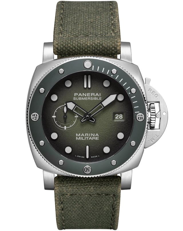 Panerai – Submersible Marina Militare, Taucheruhr mit mechanischem Werk und dunklem Zifferblatt
