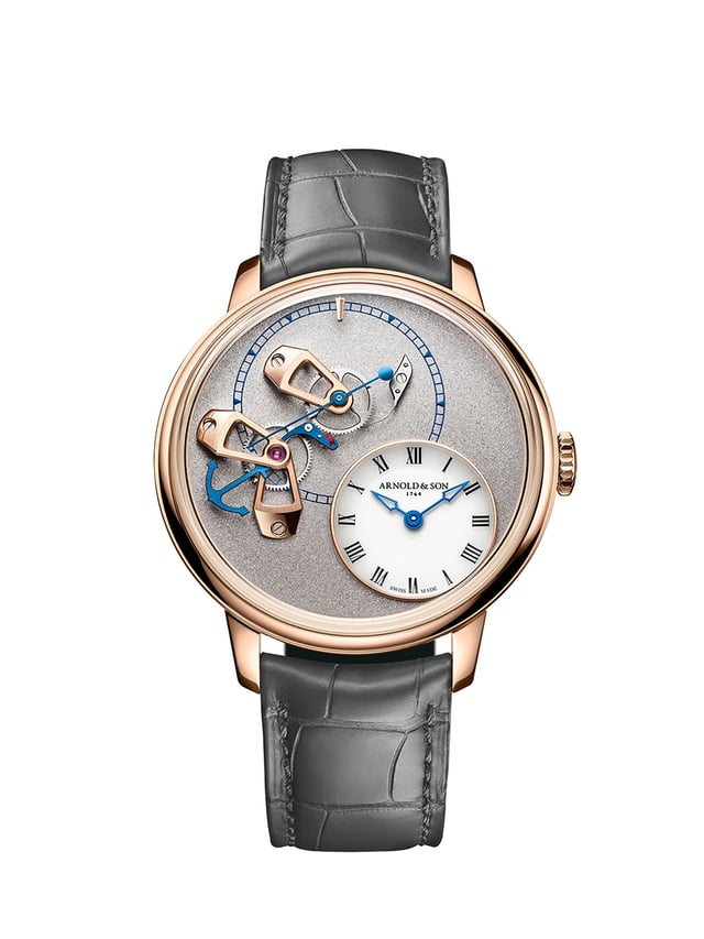 Arnold & Son DSTB Stop-Seconds Red Gold Cliff Grey: Frontansicht Uhr