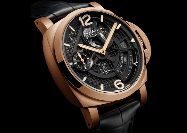 Panerai Luminor 31 Giorni PAM01631, Golduhr mit skelettiertem Zifferblatt und hoher Gangreserve