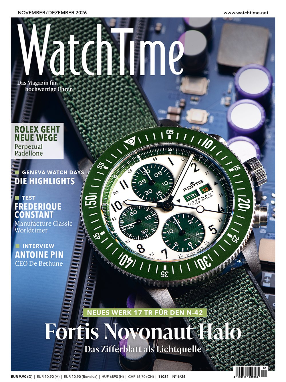WatchTime November/Dezember Ausgabe mit Fortis Titel