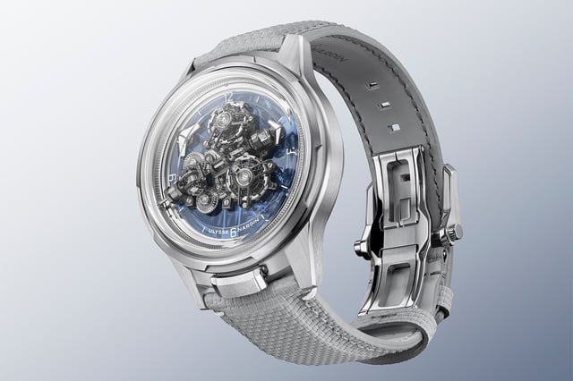 Ulysse Nardin – Super Freak, ausgefallene Automatikuhr aus Weißgold mit zwei Tourbillons