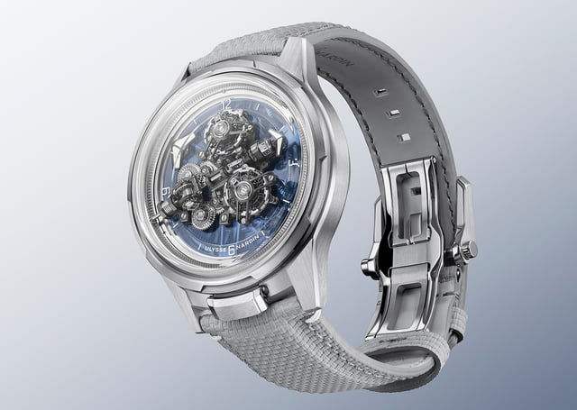 Ulysse Nardin – Super Freak, ausgefallene Automatikuhr aus Weißgold mit zwei Tourbillons