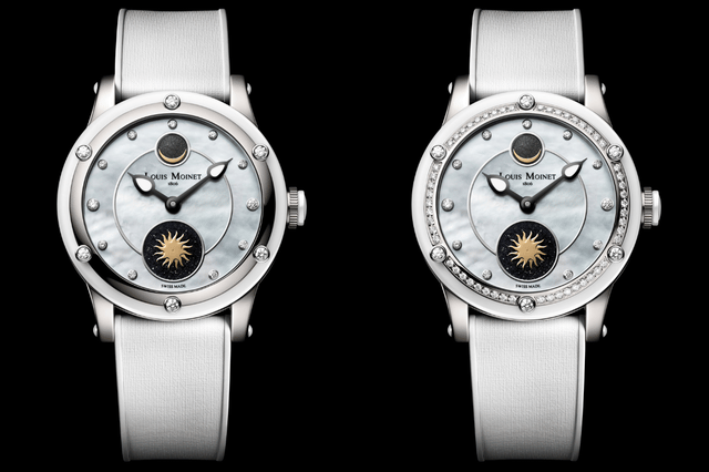 Zwei Versionen der Louis Moinet Skydance, Front, Zifferblatt