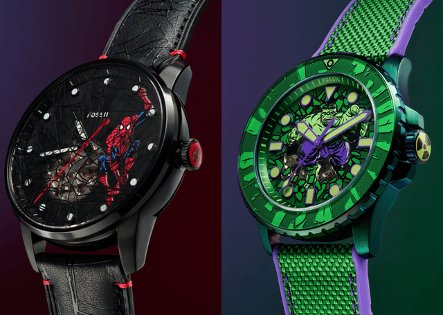 die Marvel Spider-Man und The Incredible Hulk Collection von Fossil