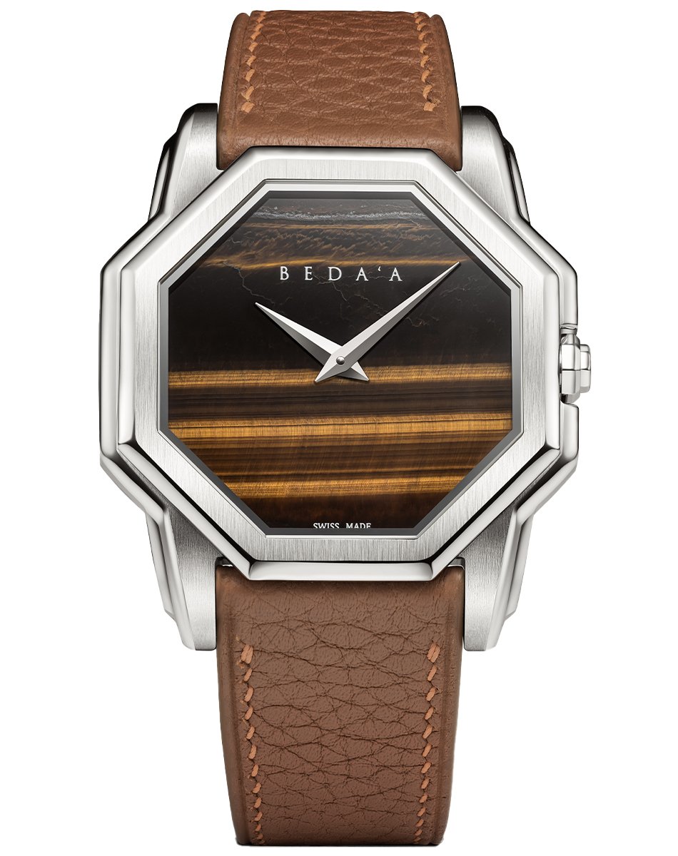 Beda’a Angles 37 „Stone Collection“ , Dresswatch aus Edelstahl mit Steinzifferblatt