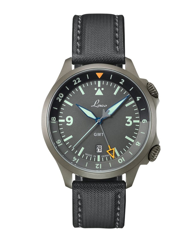 Caller-GMT mit innen liegendem Drehring: Laco Frankfurt GMT