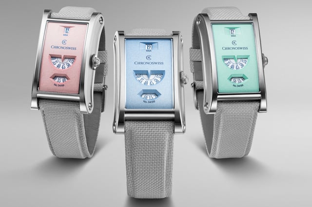 Die drei Varianten der Linie Neo Digiteur Pastel Code von Chronoswiss